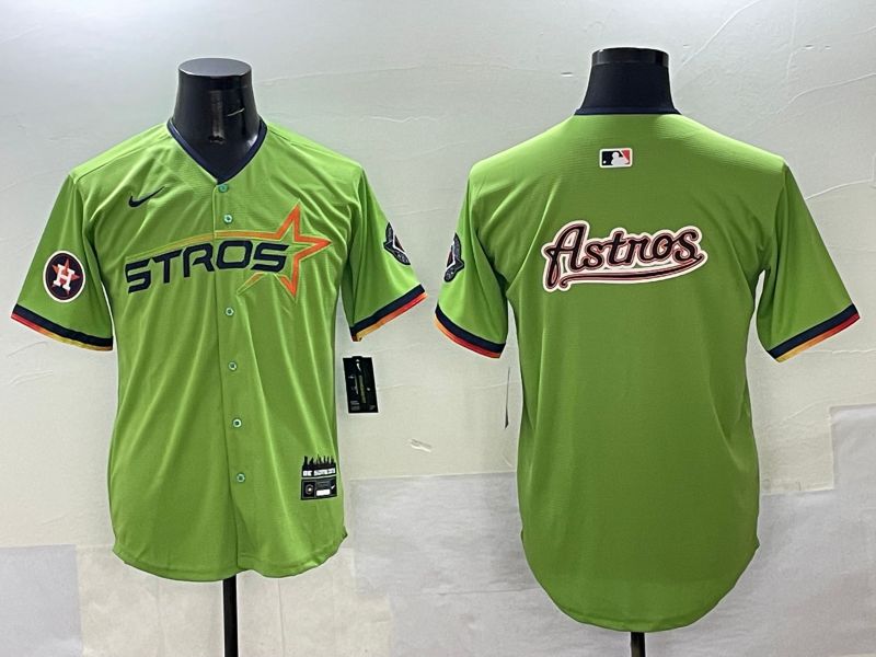 Men Houston Astros Blank Green three generations Joint Name 2025 Nike MLB Jersey style 18